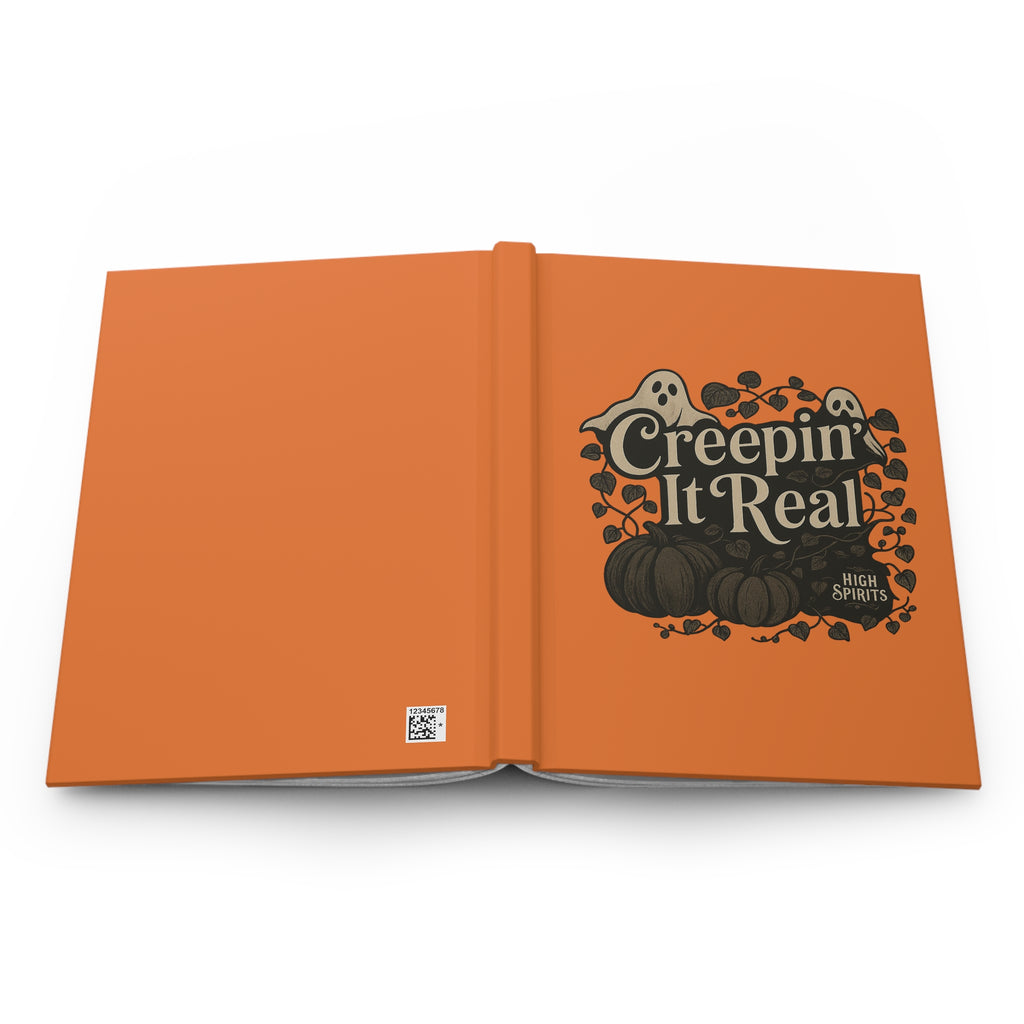 Creepin' It Real Halloween Hardcover Journal — Spooky Pumpkin & Ghost Notebook